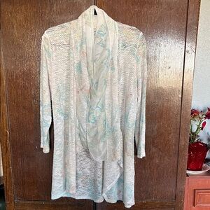 Reba Lace Knit Top in Blue, pink & yellow